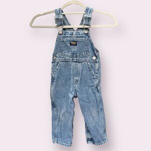 Vintage OshKosh B'gosh Overalls Toddler 2T Blue Denim Vestbak Light Wash 90s
